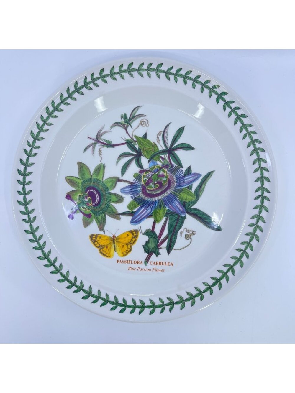 vintage portmeirion botanic garden blue passion flower dinner plate 10 1/2"